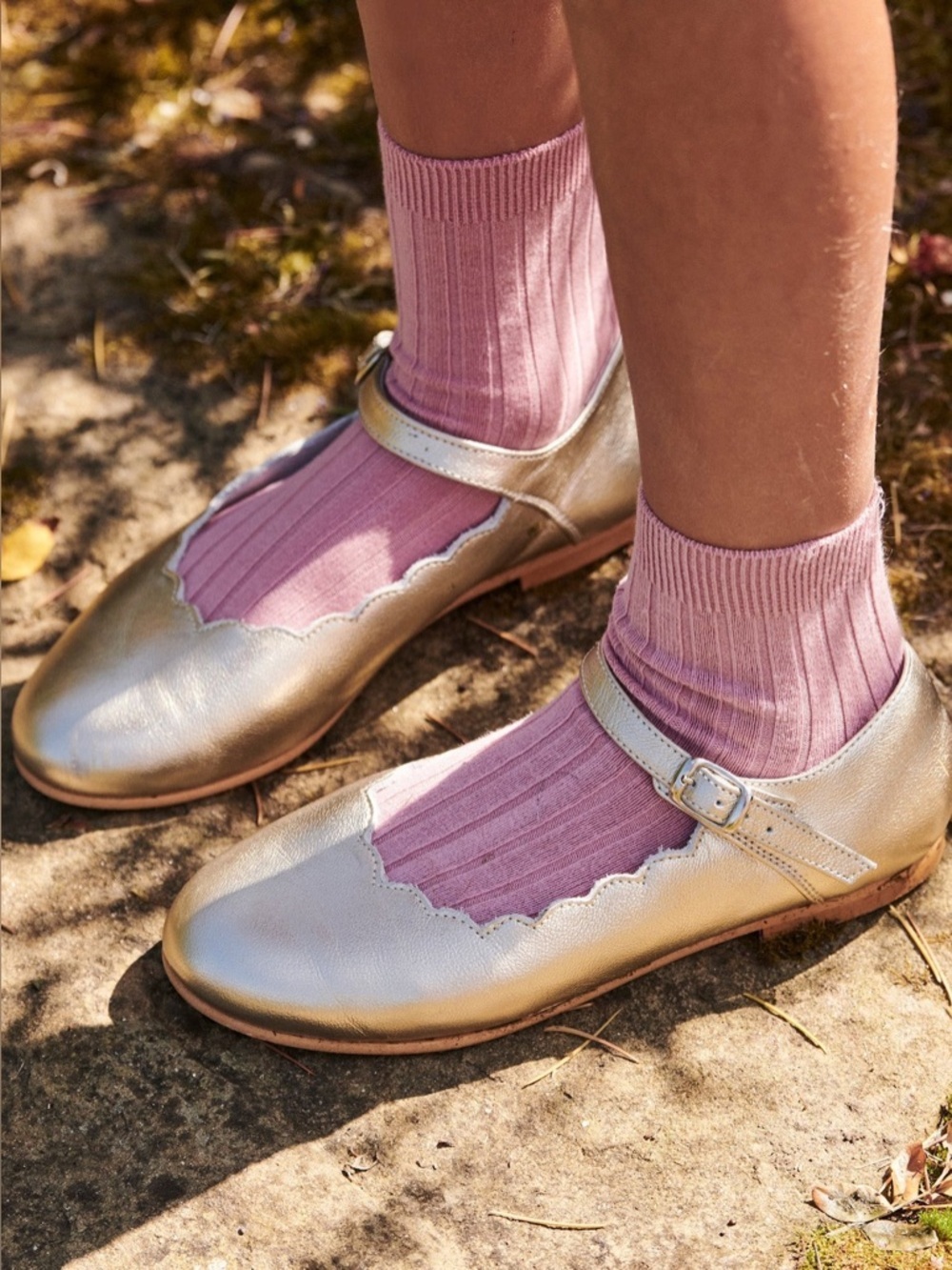 La Coqueta Gold Scalloped Mary Jane Shoes Girls EU 27 US 10 Soft Nappa Leather - Picture 3 of 13